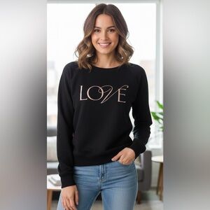 Victoria’s Secret Pullover Black & Pink Sweatshirt Size Small Vintage Y2K